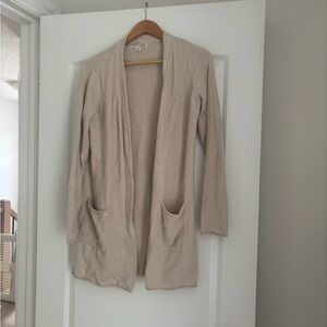 Barefoot Dreams Beige Open-Front Cardigan